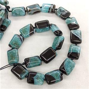 Natural Agate Druzy Rectangle Beads Turqblue Dye, approx 15-20mm [GA3626]