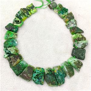 Natural Agate Slice Beads Graduated Green Dye, approx 20-40mm [GA3653]