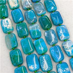 Natural Veins Agate Beads Rectangle Blue Dye, approx 18-25mm [GA3658]