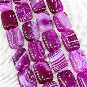 Natural Striped Agate Beads Rectangle Hotpink Dye, approx 18-25mm [GA3661]