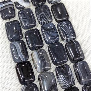 Natural Striped Agate Beads Rectangle Black Dye, approx 18-25mm [GA3663]