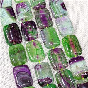 Natural Agate Beads Rectangle Greenpurple Dye, approx 18-25mm [GA3664]