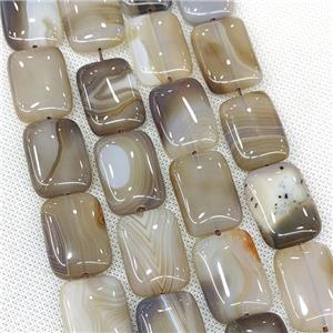 Natural Striped Agate Beads Rectangle Gray Dye, approx 18-25mm [GA3665]