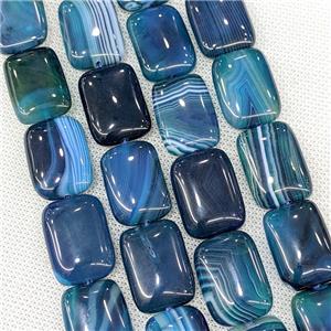 Natural Striped Agate Beads Rectangle Blue Dye, approx 18-25mm [GA3668]