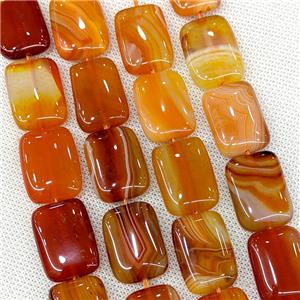 Natural Striped Agate Beads Rectangle Red Dye, approx 18-25mm [GA3671]