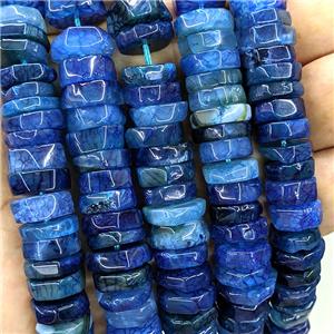 Natural Agate Heishi Beads Blue Dye, approx 10-13mm [GA3674]