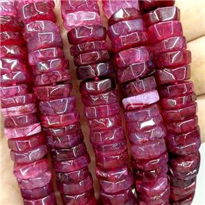 Natural Agate Heishi Beads Red Dye, approx 10-13mm [GA3675]