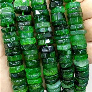 Natural Agate Heishi Beads Green Dye, approx 10-13mm [GA3676]