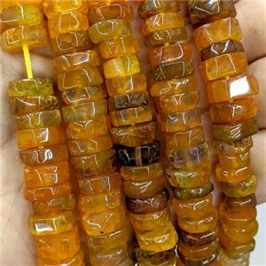 Natural Agate Heishi Beads Orange Dye, approx 10-13mm [GA3677]