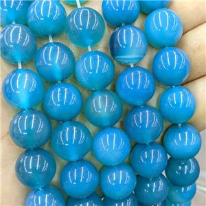 Blue Agate Beads Smooth Round Dye, approx 16mm dia [GA3681]