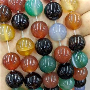 Agate Beads Smooth Round Dye Mixed Color, approx 16mm dia [GA3685]