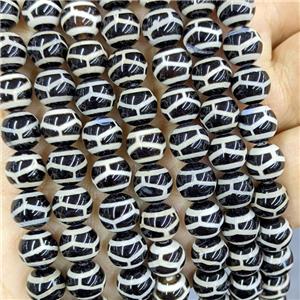 Black Tibetan Agate Beads Smooth Round Tortoise, approx 10mm [GA3696-10MM]