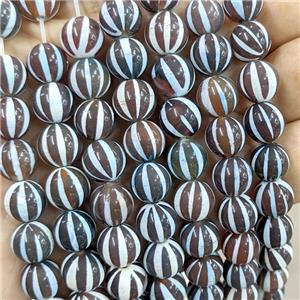 Tibetan Style Agate Beads Smooth Round Dye, approx 10mm [GA3701]