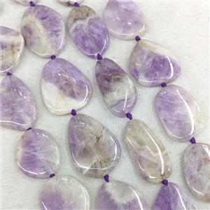Natural Purple Chalcedony Slice Beads Freeform, approx 20-38mm [GA3714]