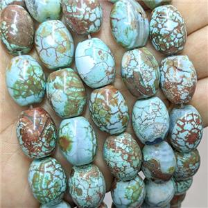Natural Agate Barrel Beads Turqblue Dye, approx 15-18mm, 18pcs per st [GA3732]
