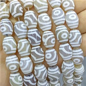 Tibetan Agate Barrel Beads White Eye, approx 12-16mm, 20pcs per st [GA3736]