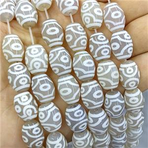 Tibetan Agate Barrel Beads White Eye, approx 12-16mm, 20pcs per st [GA3741]