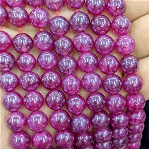 Natural Dragon Veins Agate Beads Red Dye Smooth Round Electroplated, approx 10mm [GA3756]