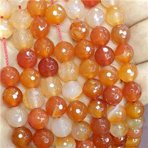 Natural Red Carnelian Agate Baeds Faceted Round, approx 12mm [GA3758-12MM]