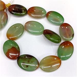 Green Red Agate Oval Beads Dye, approx 25-35mm [GA3774]