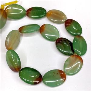 Green Red Agate Oval Beads Dye, approx 22-30mm [GA3775]