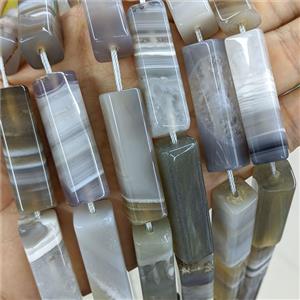 Natural Gray Agate Druzy Cuboid Beads, approx 12-40mm [GA3789]