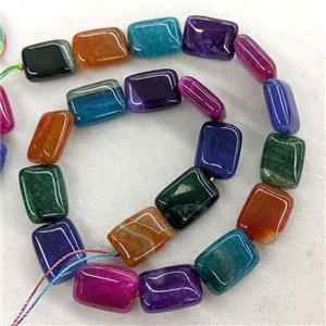 Veins Agate Rectangle Beads Mixed Color Dye, approx 15-20mm [GA3792]