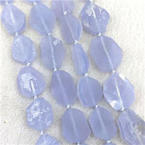 Natural Blue Lace Agate Slice Beads With Druzy, approx 14-25mm [GA3802]