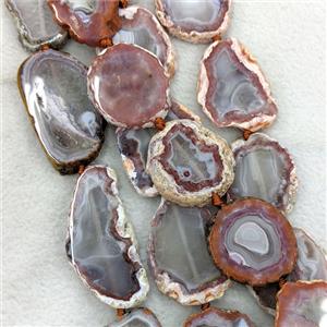 Natural Carnelian Agate Slice Beads Red Freeform, approx 30-40mm [GA3822]