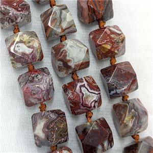 Natural Red Mexican Crazy Lace Agate Beads Freeform, approx 17-19mm [GA4008]