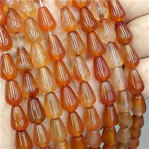Natural Red Agate Teardrop Beads, approx 8-12mm [GA4020]
