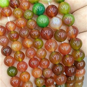 Natural Agate Round Beads Red Green Dye Smoth, approx 10mm [GA4038-10MM]