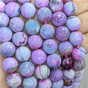Lavender Agate Beads Faceted Round Dye B-Grade, approx 14mm [GA4059]