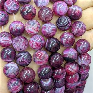 Hotpink Veins Agate Beads Smooth Round Dye, approx 14mm [GA4062]