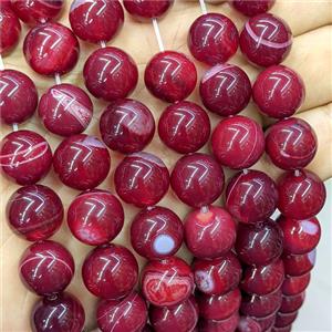 Red Agate Beads Smooth Round Dye, approx 14mm [GA4065]