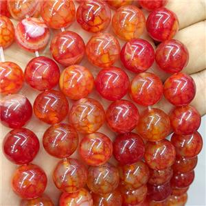 Red Veins Agate Beads Smooth Round Dye, approx 14mm [GA4068]