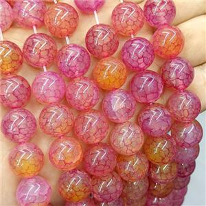 Red Veins Agate Beads Smooth Round Dye, approx 14mm [GA4069]