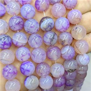 Lavender Veins Agate Beads Smooth Round Dye, approx 14mm [GA4070]