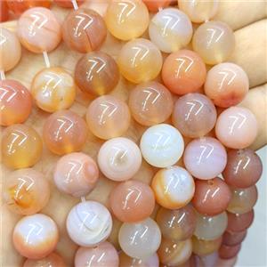 Lt.Red Agate Beads Smooth Round Dye, approx 14mm [GA4072]