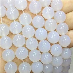 White Agate Beads Smooth Round, approx 14mm [GA4076]