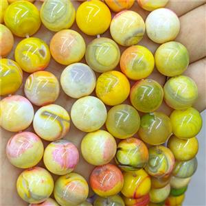 Agate Beads Smooth Round Dye Multicolor, approx 14mm [GA4077]