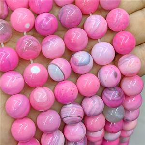 Pink Agate Beads Smooth Round Dye, approx 14mm [GA4080]