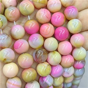 Agate Beads Smooth Round Dye Multicolor, approx 14mm [GA4081]