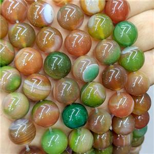 RedGreen Agate Beads Smooth Round Dye, approx 14mm [GA4086]
