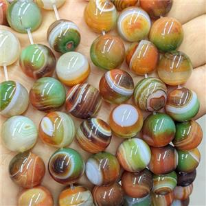 Stripe Agate Beads Smooth Round Dye Multicolor Banded, approx 14mm [GA4090]