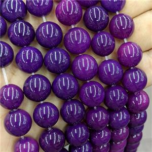 Purple Agate Round Beads Smooth Dye, approx 14mm [GA4093]