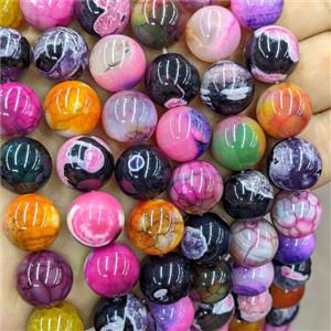 Agate Round Beads Smooth Dye Mixed Color, approx 14mm [GA4096]