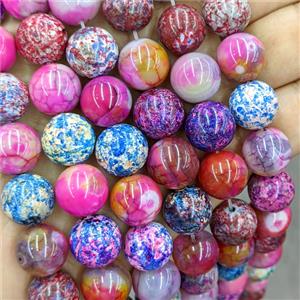 Agate Round Beads Smooth Dye Mixed Color, approx 14mm [GA4097]