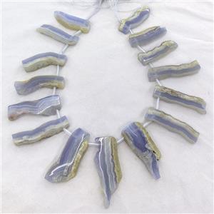 Natural Blue Lace Agate Stick Beads Topdrilled, approx 20-55mm [GA4108]