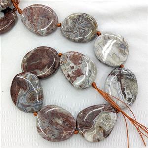 Natural Mexican Crazy Lace Agate Slice Beads Freeform, approx 30-38mm [GA4114]